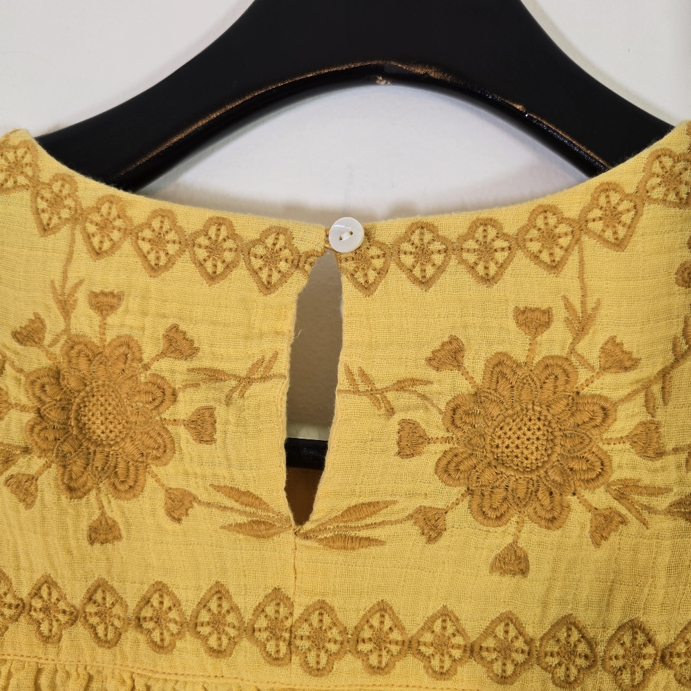 Roller Rabbit Flowy Yellow Embroidered Top Blouse XS - Picture 4 of 6